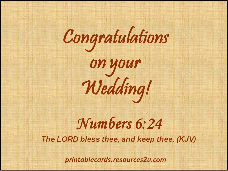 RCD3d Simple Christian Wedding Card KJV verse